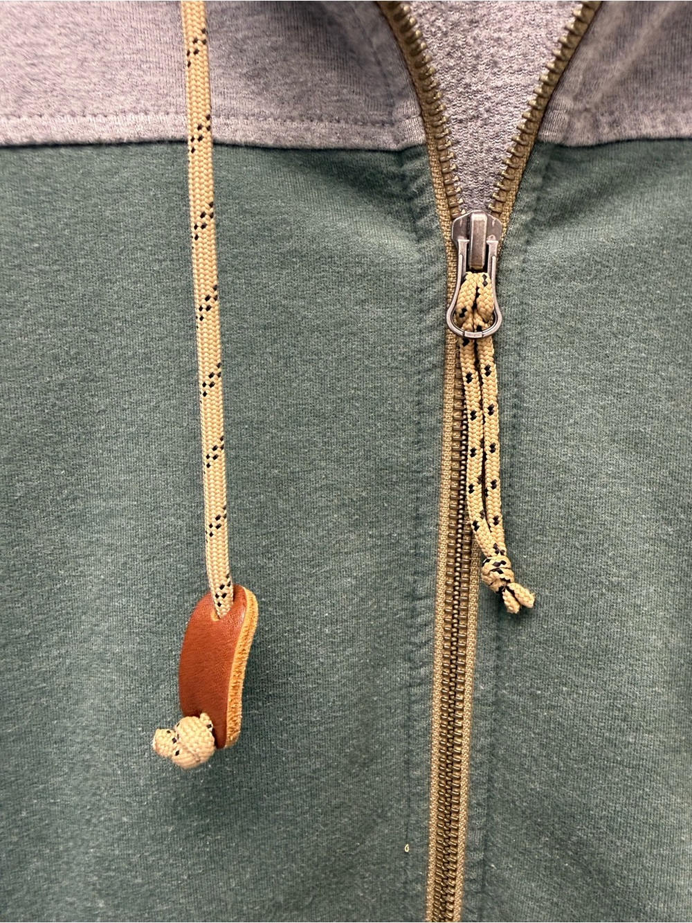 Howler Brothers Men’s Green & Gray Zip-Up Hoodie with Rope Drawcords - Size L - Picture 5 of 6